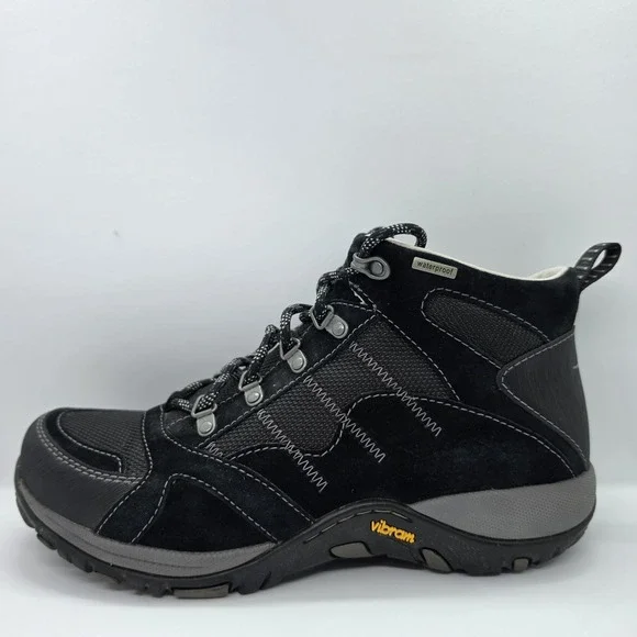Dansko Paxton Black Suede Waterproof Hiking Boots Women's 40 / 9.5-10 Vibram - Picture 8 of 12
